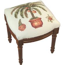 Picture of 123 Creations C216FS Palm Tree needlepoint stool