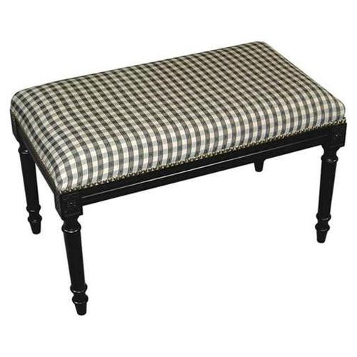 Picture of 123 Creations C694BBC Gingham-Black Fabric Upholstered Bench