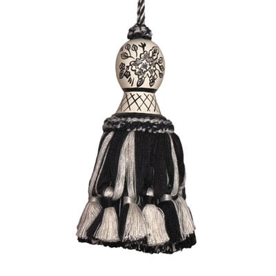 Picture of 123 Creations CB046K Provencal Black Toile hand painted tassel