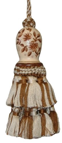 Picture of 123 Creations C091BR Toile-Brown hand painted tassel