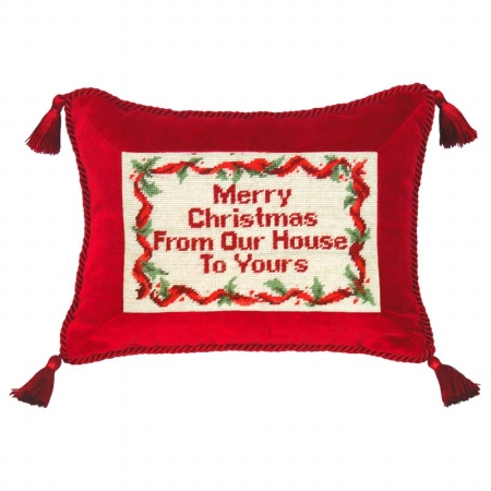 Picture of 123 Creations C465.9x12 Merry Christmas... petit-point pillow