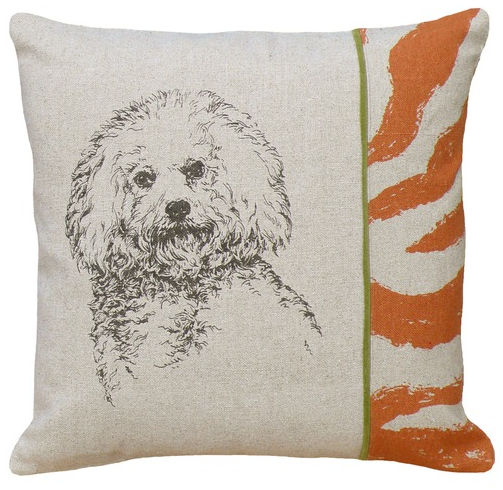 Picture of 123 Creations CS001P-GY Screen print pillow - Bichon