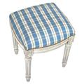 123 Creations C697WFS Plaid-Blue Fabric Upholstered Stool 123 Creations C697WFS Plaid-Blue Fabric Upholstered Stool