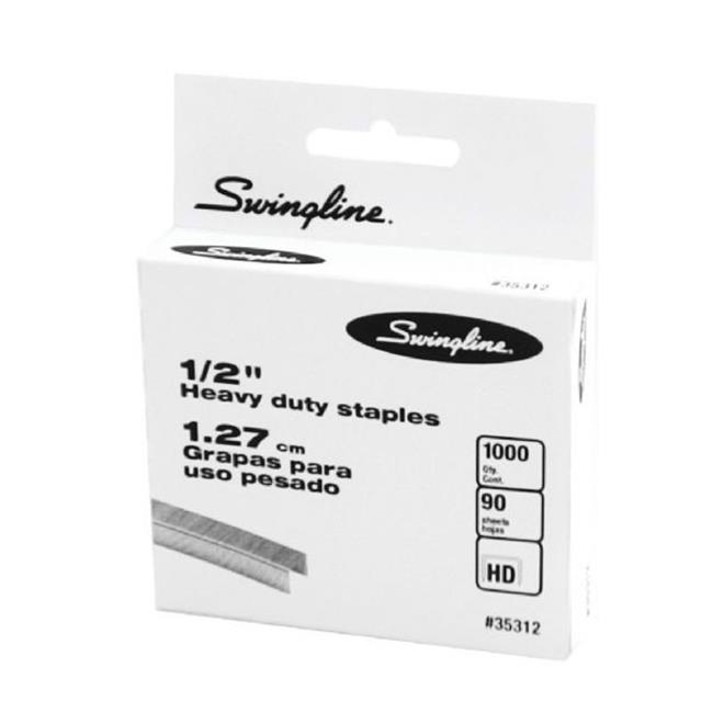 Swingline A35312 .5 in. Heavy Duty Staples - 1000 Per Box