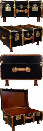 Picture of Authentic Models MF040B Stateroom Trunk Table  Black