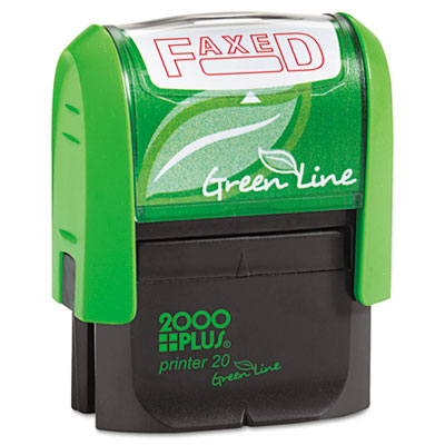 Picture of 2000 Plus 035349 Green Line Message Stamp  Faxed  1.5 x .56  Red