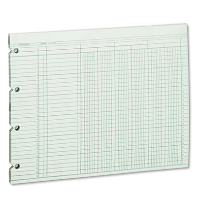 Picture of Wilson Jones WG10-6A Accounting Sheets- Six Column- 9.25 x 11.88- 100 Loose Sheets-Pack- Green