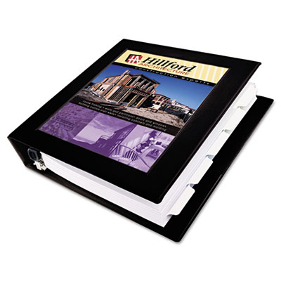 Picture of Avery 68037 Framed View Binder With One Touch Locking EZD Rings  3 in. Capacity  Black