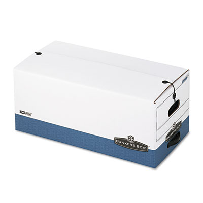 Picture of Bankers Box FEL0001103 Liberty Max Strength Storage Box  Ltr  12 x 24 x 10  White-Blue  4-Carton