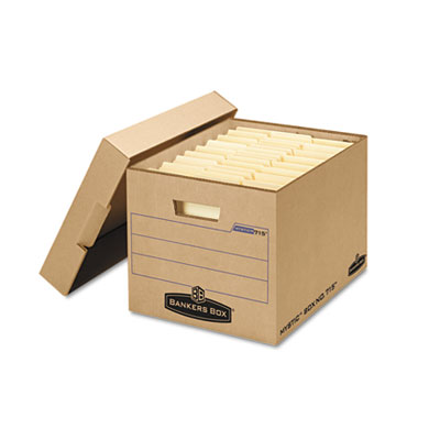 Picture of Bankers Box FEL7150001 Filing Storage Box with Locking Lid  Letter-Legal  Kraft  25-Carton