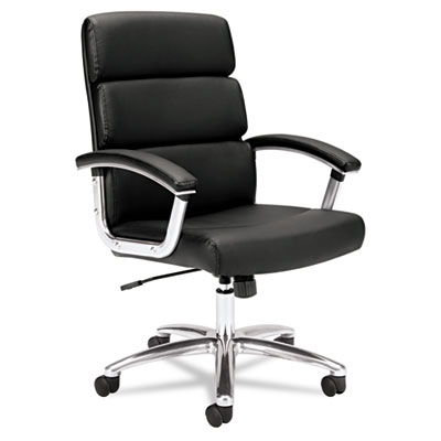 Picture of Basyx VL103SB11 VL103 Executive Mid-Back Chair  Black Leather