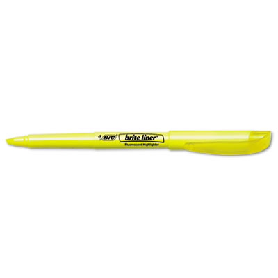 Picture of Bic BL11 YEL Brite Liner Highlighter&#44; Chisel Tip&#44; Fluorescent Yellow Ink&#44; 1 Dozen