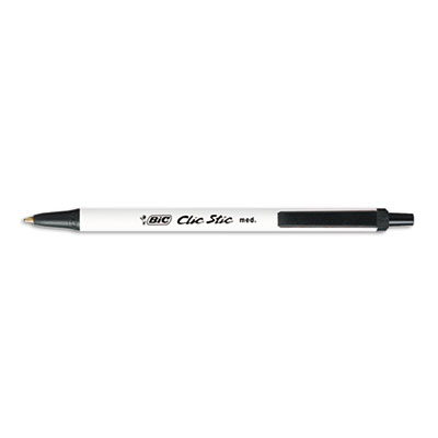 Picture of Bic CSM11 BLK Clic Stic Ballpoint Retractable Pen- Black Ink- Medium- Dozen