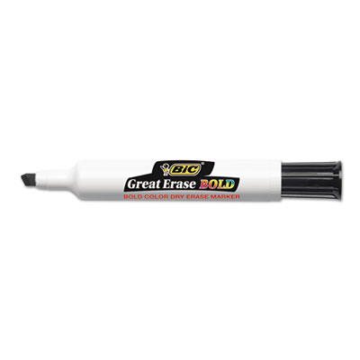 Picture of Bic DEC11-BK Great Erase Bold Dry Erase Markers  Chisel Tip  Black  Dozen