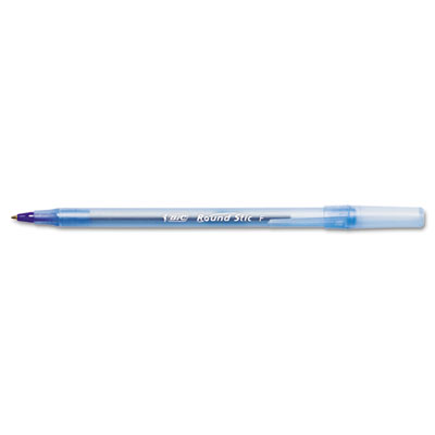 Picture of Bic GSF11 BLU Round Stic Ballpoint Stick Pen Blue Ink- Fine- Dozen