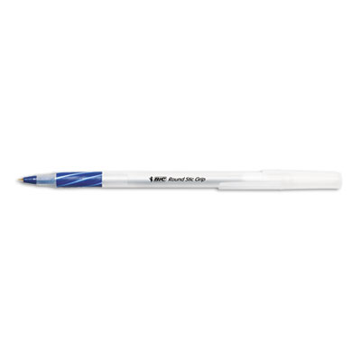 Picture of Bic GSFG11 BLU Round Stic Grip Ballpoint Stick Pen- Blue Ink- Fine- Dozen