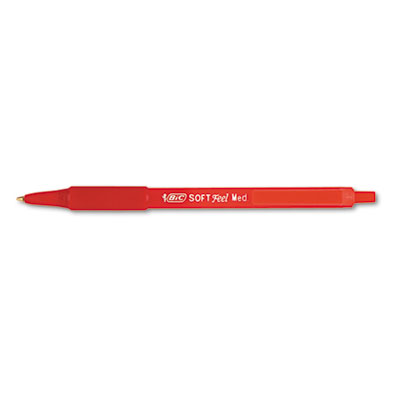 Picture of Bic SCSM11 RED Soft Feel Ballpoint Retractable Pen- Red Ink- Medium- Dozen