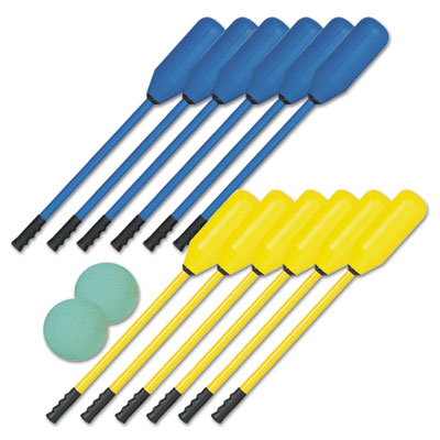 Picture of Champion Sports PXSET Soft Polo Set  Rhino Skin  Blue and Yellow  12 Sticks-2 Balls