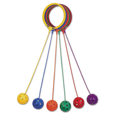 Picture of Champion Sports SBSET Swing Ball Set  Plastic  Assorted Colors  6 per Set