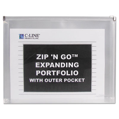 Picture of C-Line 48117 Letter Size Zip æN Go Expanding Portfolio with Outer Pocket  13 x 10  Clear