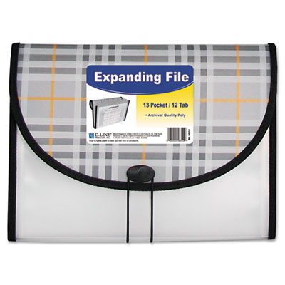 Picture of C-Line 58312 Expanding File  Plaid  Letter  13 Pockets  1.5 in. Exp  1-EA