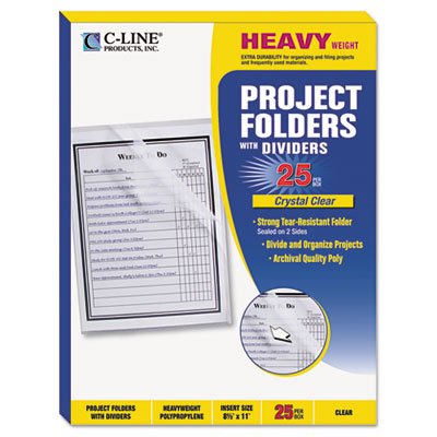 Picture of C-Line 62117 Project Folders With Dividers&#44; Letter&#44; .33 Tab&#44; Clear-Clear 25-PK
