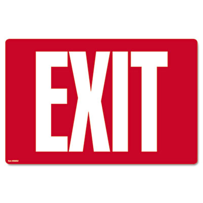 Glow-in-the-Dark Safety Sign Exit 12 x 8 Red