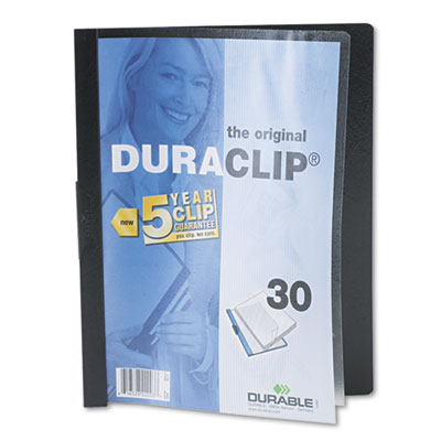 Picture of Durable 220301 Vinyl DuraClip Report Cover with Clip  Letter  Holds 30 Pages  Clear-Black