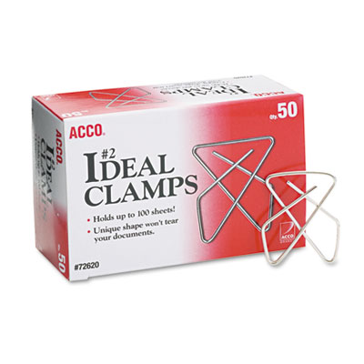 Picture of Acco A7072620B Ideal Clamps&#44; Steel Wire&#44; Small&#44; 1.5 in. &#44; Silver&#44; 50-Box