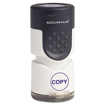Picture of Accustamp 035653 Pre-Inked Round Stamp with Anti Bacteria&amp;#44; COPY&amp;#44; .63 in. dia&amp;#44; Blue