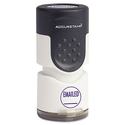Picture of Accustamp 035655 Pre-Inked Round Stamp with Anti Bacteria&amp;#44; EMAILED&amp;#44; .63 in. dia&amp;#44; Blue