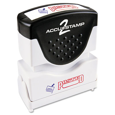 Picture of Accustamp2 035521 Shutter Stamp with Anti Bacteria&amp;#44; Red-Blue&amp;#44; POSTED&amp;#44; 1 .63 x .5