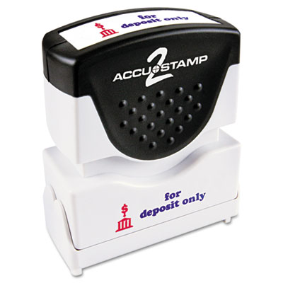 Picture of Accustamp2 035523 Shutter Stamp with Anti Bacteria&amp;#44; Red-Blue&amp;#44; FOR DEPOSIT ONLY&amp;#44; 1 .63 x .5