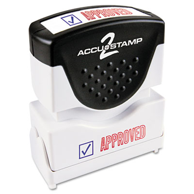 Picture of Accustamp2 035525 Shutter Stamp with Anti Bacteria&#44; Red-Blue&#44; APPROVED&#44; 1 .63 x .5