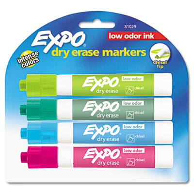 Picture of Expo 81029 Low Odor Dry Erase Marker- Chisel Tip- Classic Colors Assorted- 4-Set