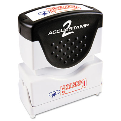 Picture of Accustamp2 035544 Shutter Stamp with Anti Bacteria&amp;#44; Red-Blue&amp;#44; ENTERED&amp;#44; 1 .63 x .5