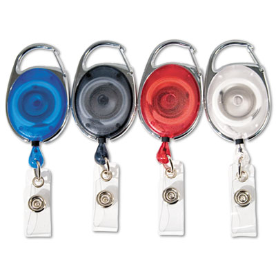 Picture of Advantus AVT-75552 Carabiner-Style Retractable ID Card Reel- 30 in. Extension- Assorted Colors- 20-PK