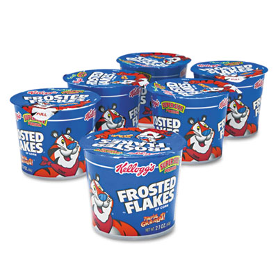 Picture of Kelloggs 01468 Breakfast Cereal&#44; Frosted Flakes&#44; Single-Serve 2.1oz Cup&#44; 6 Cups-Box