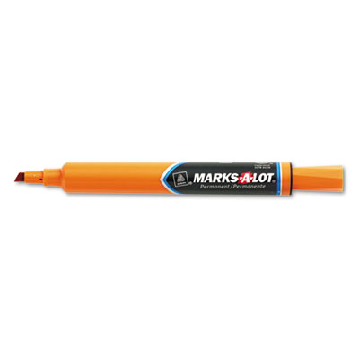 Picture of Marks-A-Lot 08883 Permanent Marker  Large Chisel Tip  Orange  Dozen