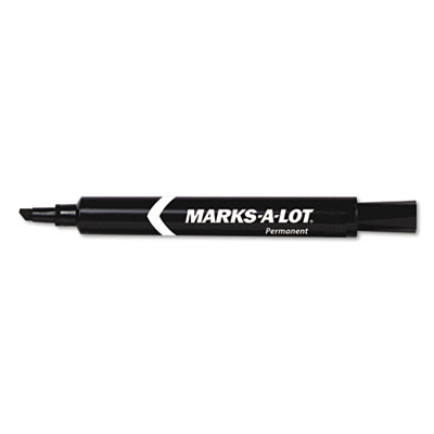 Picture of Marks-A-Lot 08888 Permanent Marker  Large Chisel Tip  Black  Dozen