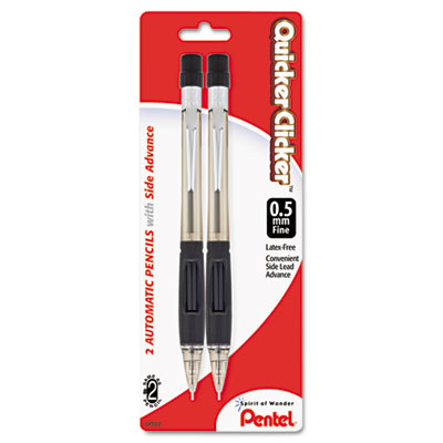 Picture of Pentel PD345BP2K6 Quicker Clicker Mechanical Pencil  0.5 mm  Smoke  2-Pk