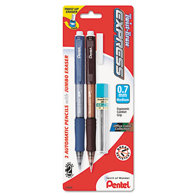 Picture of Pentel QE417LEBP2 Twist-Erase EXPRESS Mechanical Pencil  0.7 mm  2 per Set