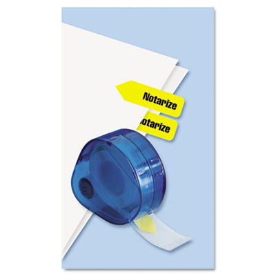 Picture of Redi-Tag 60435 Arrow Page Flags in Dispenser  Notarize  Yellow  120 Flags-Dispenser