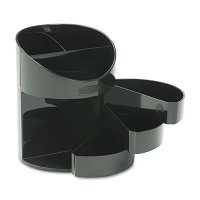 Picture of Rubbermaid 14095ROS Small Storage Divided Pencil Cup  Plastic  4 .5 dia. x 5 .69  Black