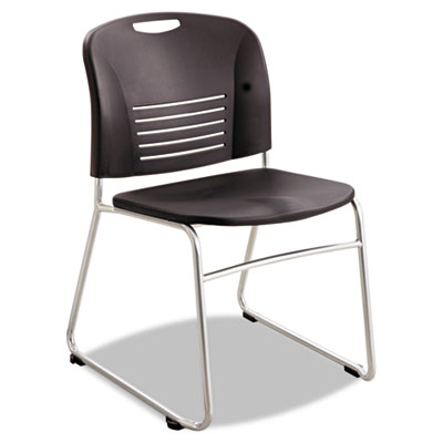 Picture of Safco 4292BL Vy Series Stack Chairs  Plastic Back-Seat  Sled Base  Black  2-Carton