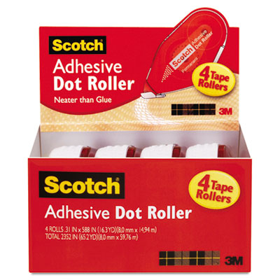 Picture of Scotch 6055BNS Adhesive Dot Roller Value Pack  0.3 in x 49 ft.  4-PK