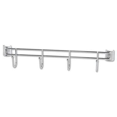 Picture of Alera ALESW59HB418SR Hook Bars For Wire Shelving&#44; 4 Hooks&#44; 18 in. Deep&#44; Silver&#44; 2 Bars-Pack