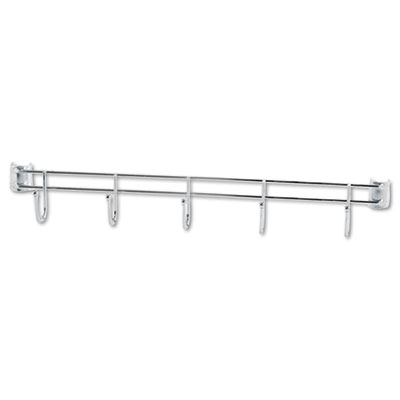 Picture of Alera ALESW59HB424SR Hook Bars For Wire Shelving&#44; 5 Hooks&#44; 24 in. Deep&#44; Silver&#44; 2 Bars-Pack