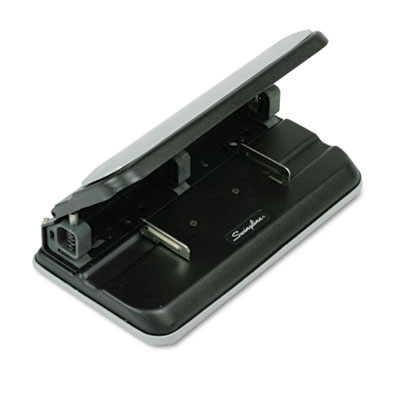 Picture of Swingline A7074300E 32-Sheet Easy Touch Three- to Seven-Hole Punch- .28 in. Holes- Black-Gray