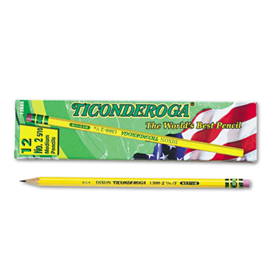 Picture of Ticonderoga 13885 Woodcase Pencil- F No. 2.5- Yellow Barrel- Dozen